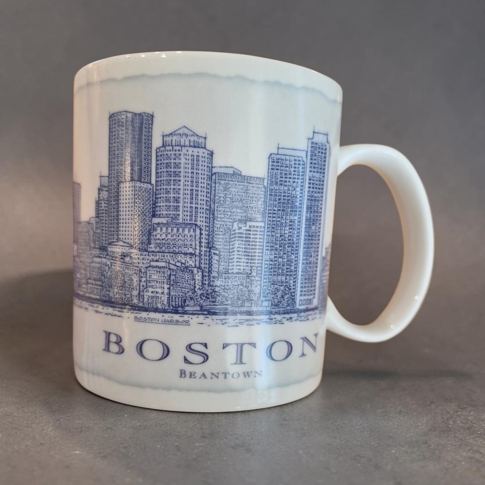 Starbucks 2002 Boston Beantown City Series Coffee Mug Skyline SZ XL Jumbo 18 0z